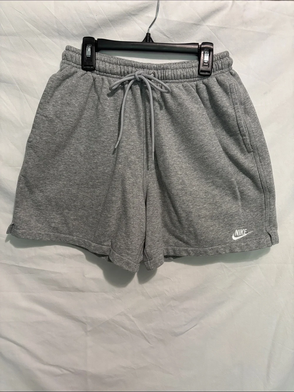 Nike Men's Heather Gray Fleece Drawstring Athletic Shorts